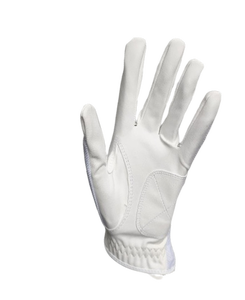 Gants de golf personnalisés pour hommes et femmes Combinaison de matériaux respirants avec tissu Cabretta Palm Serviette disponible Blanc Main gauche droite - Product Image 3