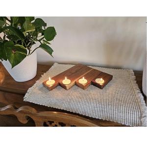 Portavelas de Madera Natural de Primera Calidad para Velas de Aromaterapia o para Sala de Estar, Dormitorio, Meditación, Spa y Regalos - Product Image 4