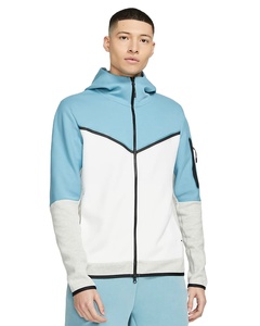 Streetwear White and Blue Contrast Hoodie Custom Panel Design Wholesale High Quality Custom <b>Zipper</b> <b>Jackets</b> - Product Image 1