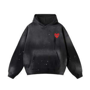 เสื้อฮู้ดแฟชั่นสตรี สไตล์สตรีท ทรงหลวม ไหล่ตก ผ้าฟอกสีซีดแบบแอซิดวอช ระบายอากาศได้ดี ไม่เป็นขุย สินค้าขายดี ผลิตตามสั่ง - Product Image 4