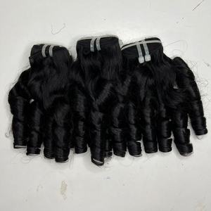 Extensiones vietnamita de cabello rizado hinchable, extremo grueso, suave, paquete de tejido rizado 100 virgen hinchable 100% cabello crudo sin procesar - Product Image 6