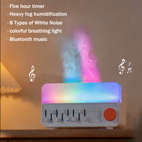 Diffuseur d'arômes à bruit blanc en plastique blanc, de fabrication industrielle, pour table, 150 ml, hôtel, maison, mini, rechargeable par USB, flamme 3D intelligente
