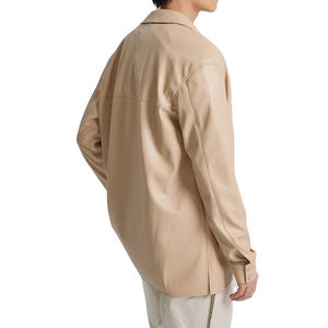 Veste en similicuir élégante avec poche chic à rabat sur la poitrine Veste en cuir Geniun pour hommes - Product Image 3