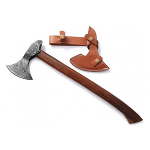 Venta al por mayor personalizado de calidad superior OEM ODM servicio hacha hachas de Damasco con mango de madera hecho a mano mejor uso al aire libre Cabeza de Acero - Product Image 1