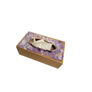 Caja de soporte de pañuelos de madera y Metal para uso en el hogar y el automóvil Caja de pañuelos de Metal Decoración de sala de estar Contenedor de servilletas Uso de caja de pañuelos - Product Image 5