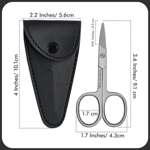 Tijeras de manicura de calidad alemana de punta fina de acero inoxidable para mujer, hoja recta, herramienta de cuidado de belleza para cutículas y pestañas de uñas - Product Image 2