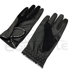 Gants d'équitation en cuir noir personnalisés de protection extensible pour une utilisation toute l'année, hiver et été. - Product Image 2