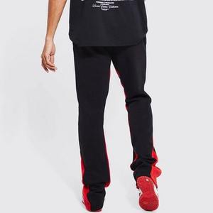 Logo personnalisé Patchwork Joggers 100% coton éponge Flare Pantalon de survêtement léger haut Streetwear empilé blanc tissu décontracté - Product Image 5