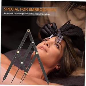 เครื่องมือวัดรูปร่างคิ้วไม้บรรทัดแบบไมโครเบลดไม้บรรทัดอัตราส่วนทองคำไม้บรรทัดสแตนเลสไม้บรรทัดวัดคิ้ว - Product Image 2