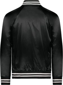 Chaqueta universitaria de satén de diseño 2024 hecha a medida para hombre, abrigo deportivo de baloncesto de manga larga, estilo 'Reglan Cut' a prueba de viento - Product Image 2