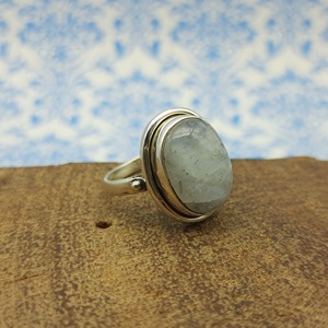 Handcrafted 925 Sterling Silver Bohemian Gemstone <b>Rings</b> High Quality Rainbow <b>Moonstone</b> with Diamond Weddings Handmade Jewelry - Product Image 6