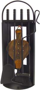 Le plus vendu ensemble d'outils de feu de fer 4 pièces avec revêtement en poudre noire approvisionnement d'usine outil de feu de métal intérieur outil de cheminée moderne - Product Image 4