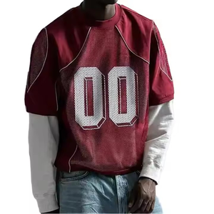 Camiseta Deportiva Personalizada para Hombre, Estilo Holgado, Malla Transpirable, Ligera, de Secado Rápido, con Logotipo Personalizado, OEM - Product Image 3