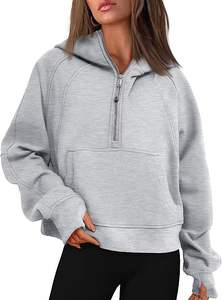 Venta al por mayor de sudaderas con capucha con cremallera completa vendedores en blanco logotipo personalizado fabricante de alta calidad de doble bolsillo mujeres sudaderas con capucha - Product Image 4
