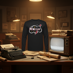 News <b>Flash</b> Media Awareness <b>Vintage</b> Long Sleeve T-Shirt - Product Image 3