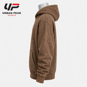 Sudadera con capucha para hombre con lavado ácido, gráficos minimalistas en el pecho y variaciones de lavado individuales para colecciones de ropa distintivas - Product Image 4