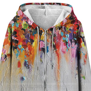 Novedades de Invierno, Sudadera con Capucha de Felpa para Mujer, Sublimación, Cierre Frontal, Estampado Único Ecológico - Product Image 5