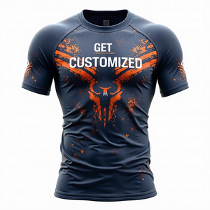 Impresión HD personalizada MMA Rash Guard Soporte de compresión Grapplers Kimono De Jiu Jitsu Paneles de ventilación diseñados - Product Image 3