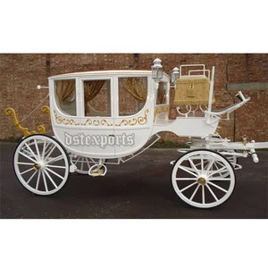 Carruaje de caballos victoriano con cubierta blanca moderna, carro de caballos victoriano cubierto blanco, carro de caballos Victoria de fantasía para viajar - Product Image 5