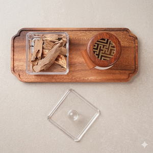 Wooden Incense Burner <b>Gift</b> Set Mother Pearl Inlay Mubkhar Box Tray Bakhoor Burner Madkhan Serving Tray <b>Lavender</b> Ocean Religious - Product Image 1
