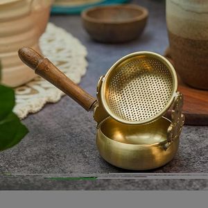 Passoire à thé en métal doré en laiton de haute qualité avec maille ultra-fine pour infuser du thé en vrac sans sédiment à bas prix - Product Image 3
