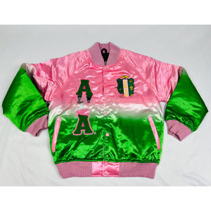 Alpha |   Kapa |   Veste en satin ombré brillant Alpha AKA Sorority, multicolore, tie-dye, dégradé, grec, para - Product Image 2