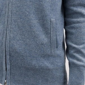 Suéter de manga larga con cremallera para hombre, cárdigan de punto de Cachemira suave, informal, superventas, con logotipo personalizado - Product Image 5