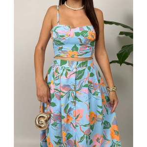 Vestido Maxi Estampado para Mujer missJANELL en Azul, Elegante Vestido Casual de Verano para Vacaciones, Mezcla de Lino y Poliéster, Corte Cómodo - Product Image 2