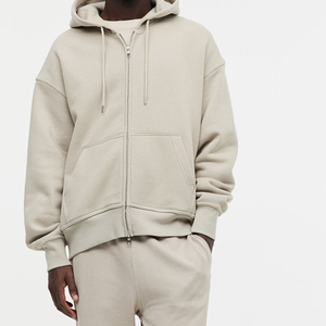 Sweats à capuche boutonnés pour hommes de haute qualité, unis et personnalisés, avec coupe ajustée, design personnalisé, pull à capuche pour hommes - Product Image 1