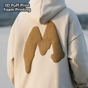 Sweat à capuche unisexe en coton de haute qualité avec mousse 3D pour l'hiver, design de logo personnalisé, sweat à capuche surdimensionné lourd pour homme - Product Image 2
