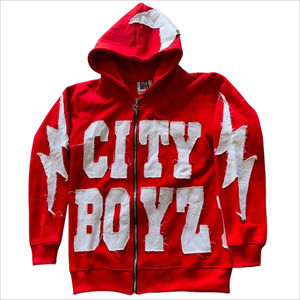 <b>Sun</b> Faded Knitted 100% Cotton Washed Zip up Oversized Dropped Shoulder Windproof Heavy Weight Streetwear Unisex Hoodies - Product Image 4