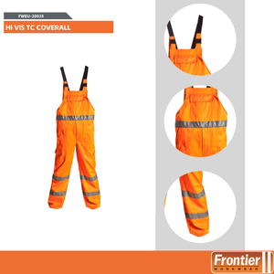 Babero de lluvia transpirable de alta visibilidad de algodón 100%, de protección general uniforme de trabajo, Peto, pantalones de trabajo - Product Image 4