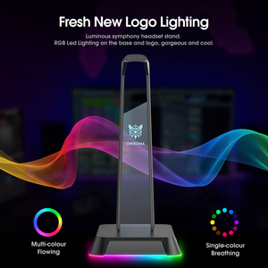 ONIKUMA Support LED pour casque d'écoute Ports USB Support noir pour casque d'écoute Gamers Gaming <span class=keywords><strong>PC</strong></span> Accessoires - Product Image 3