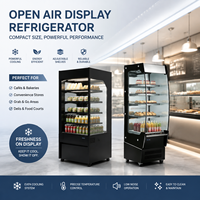 Vitrine Réfrigérée Commerciale Ouverte, Réfrigérateur de Présentation Ouvert, Refroidisseur à Rideau d'Air pour l'Affichage Alimentaire en Supermarché