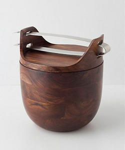 Cubo de hielo con tapa para el hogar, bar, vino y cerveza, decoración de cubo de hielo, Color marrón, diseño moderno, soporte para cubos de hielo de Metal y madera - Product Image 5