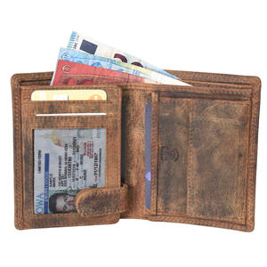 Portefeuille vertical à trois volets en cuir véritable pour homme - Product Image 2