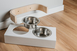 Soporte de madera elevado para perros pequeños, grandes y medianos, soporte para cuencos altos para perros, estación de alimentación montada para perros, accesorios para perros - Product Image 3