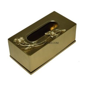 ที่ใส่กระดาษทิชชู่ตกแต่งโต๊ะที่เป็นเอกลักษณ์สำหรับงานแต่งงานและคาเฟ่ที่ใส่ทิชชู่ทองเหลืองชุบทองขนาดใหญ่ - Product Image 1