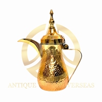 Cafetera Árabe Tradicional de Acero Inoxidable y Latón, Diseño Personalizado, Termo con Tapa, Personalizable con Logotipo, Estilo Medio Oriente