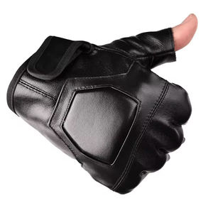 Guantes de cuero de Pakistán Guantes de cuero sin dedos para conductores de motocicletas Guantes de conductor - Product Image 3