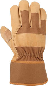 Gants de travail en cuir Paume en cuir synthétique et patchs en daim synthétique Poignet de sécurité Protection des jointures - Product Image 2