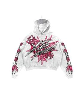 Ensemble sweat à capuche et pantalon de survêtement personnalisé pour l'hiver, effet délavé à l'acide, avec strass, logo personnalisé, style vintage, en tissu épais, pour l'entraînement - Product Image 4