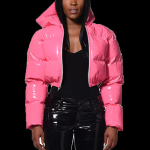 Veste matelassée courte brillante pour femmes, design personnalisé, vestes à bulles, grandes tailles, vêtements pour filles, veste matelassée pour femmes - Product Image 4