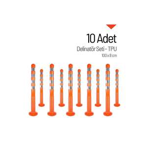 Delinator 100x8ซม. (TPU) 10ชิ้นอุปสรรคการจราจรที่มีความยืดหยุ่น - Product Image 1