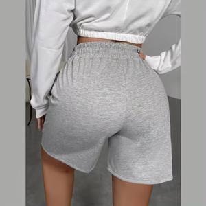 Short de jogging de gymnastique athlétique en coton éponge respirant à séchage rapide pour femmes avec taille élastique - Product Image 3