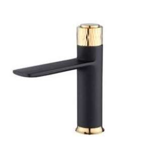 Elegante Cureo monomando lavabo Oro Negro latón grifo cuerpo corto HS01029 venta al por mayor OEM proveedor directo - Product Image 3