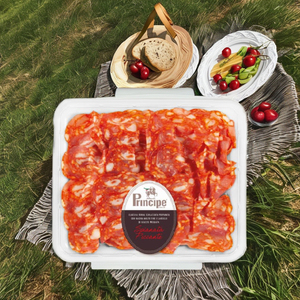 Principe Spianata Piccante, Salami Cortado en Rodajas, Embutido Italiano de Cerdo, 100g, Sin Gluten, Sin OMG, Conservación Refrigerada - Product Image 1