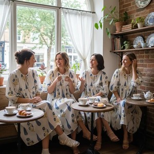 Vestido de Algodón Floral Hecho a Mano por el Fabricante, Vestido Midi con Estampado a Bloque, Vestido de Verano Bohemio de Algodón, Regalo para Bodas, Niñas y Mujeres - Product Image 4