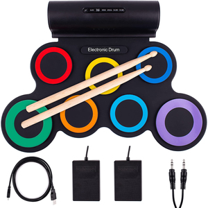 Jouet musical coloré, tambour électronique Portable à enrouler, tapis de Percussion intégré avec haut-parleur - Product Image 1