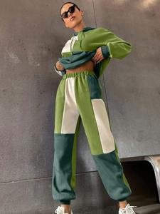 ชุดวอร์มผ้าฟลีซแบบสองชิ้นสำหรับผู้หญิง ดีไซน์สั่งทำได้ตามต้องการ สำหรับฤดูหนาว แบบลำลอง ผ้าฝ้าย 100% ขายส่ง - Product Image 5